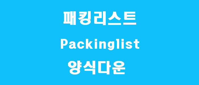 패킹리스트 양식 캡쳐
